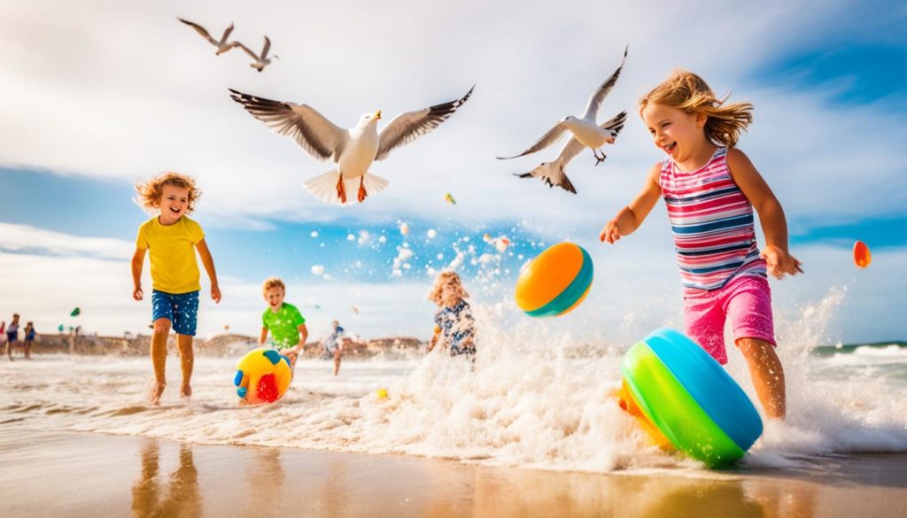 Crianças brincando na praia da Figueira da Foz